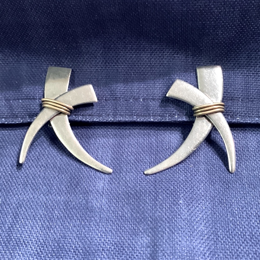 Sterling and Brass Clip Earrings!